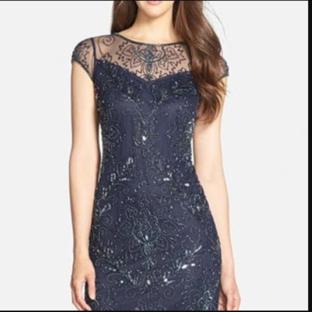 Pissaro nights Navy cocktail dress, with sequins